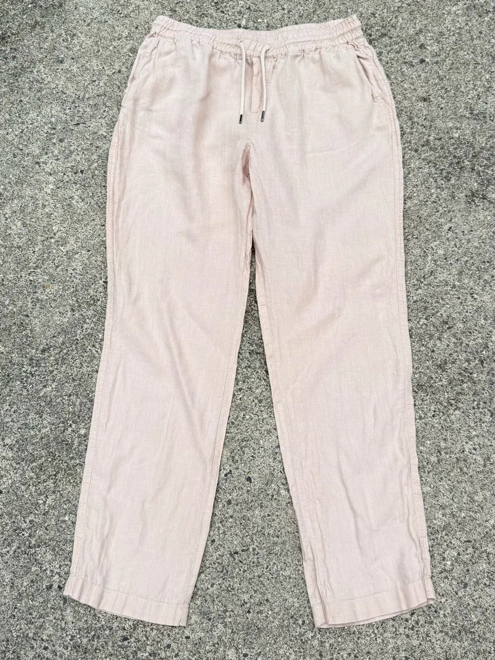 Quince Men’s Linen-Blend Drawstring Joggers | Cream/Tan | Size M